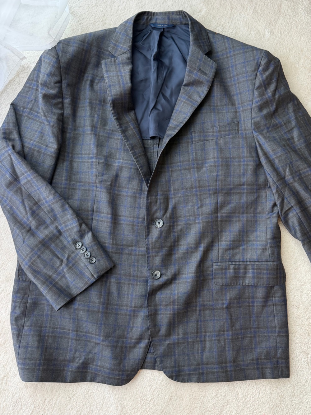 Brooks Brothers Zignone Italian Wool Regent Fit Grey Plaid Sport Coat Blazer